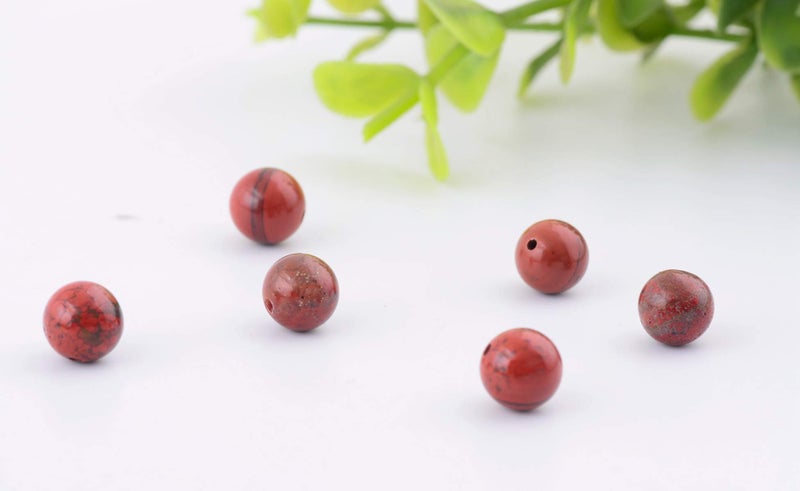 Cmidy Natural Stone Beads 100pcs 8mm Round Red Jasper Genuine Real Stone Beading Loose Gemstone Hole Size 1mm DIY Charm Smooth Beads for Bracelet Necklace Earrings Jewelry Making (Red Jasper) - Image 4